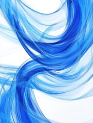 Poster - Abstract blue swirling lines on white background, illustration, design, artistic