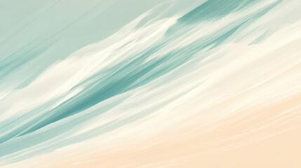 Wall Mural - Minimalist cloud-like streaks and motion lines over soft sky blue and sage