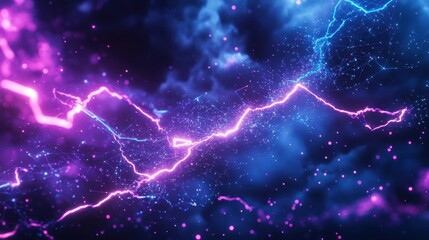 Wall Mural - a futuristic crypto-themed background with glowing electric blockchain nodes