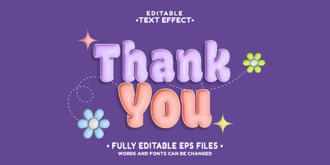Poster - 3ditable 3d inflate thank you text effect
