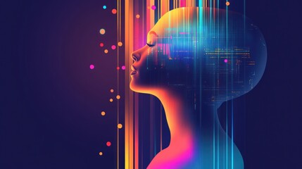 Poster - Artificial Intelligence Conceptual Artwork: Digital Mind Interface