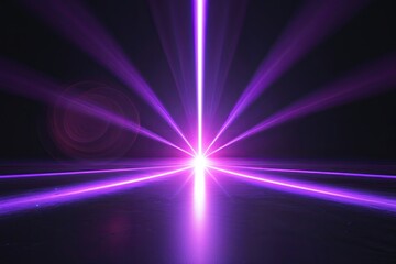 Poster - Lilac Laser Beam Lens Flare Effect on Dark Background