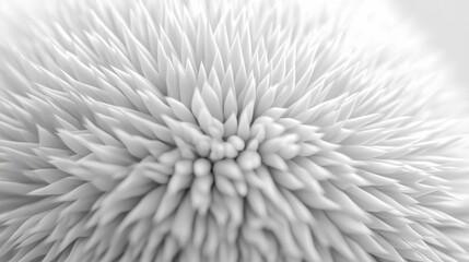 Poster - A fluffy, textured ball stands out with its unique spiky design, inviting touch and exploration. Its pristine white color enhances the soft and cozy aesthetic, sparking curiosity and imagination