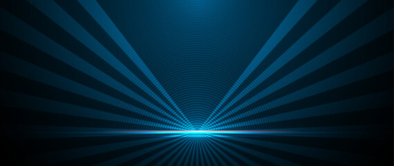Poster - Vector illustration blue light ray, stage scene for luxury poster, template premium award design. Abstract elegant dark blue, glow glitter, lighting effect sparkle on black background