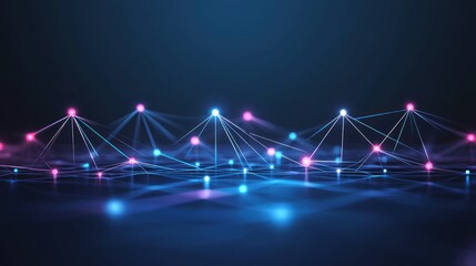 Poster - Abstract Network Connection Lines, High-Tech Technology Background Design