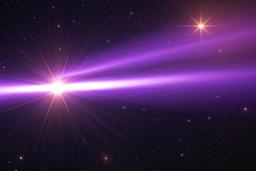 Poster - Lilac Laser Beam Lens Flare Effect on Black Background for Stunning Visuals