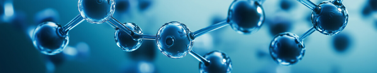 Blue molecule background banner