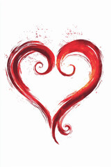 Poster - Creative heart design with swirling red patterns