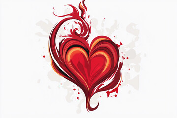 Poster - Heart-shaped design with vibrant colors and artistic flair