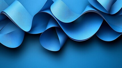 Aufkleber - Abstract blue paper waves, flowing design, background texture, website banner