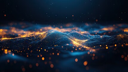 Poster - Abstract network connections across continents, glowing on a futuristic blue digital background.