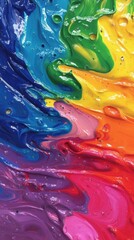 Poster - Vibrant Abstract Swirl of Multicolored Paints Blending Together