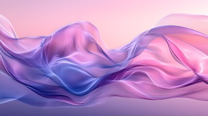 Aufkleber - Abstract background featuring flowing pink and blue waves with three-dimensional dimensional shifts