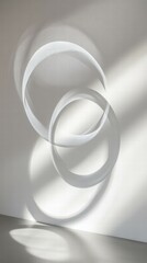 Poster - Abstract Shadow Play Created by Light through White Circular Forms