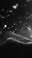 Poster - Black and White Glitter Particles Creating an Ethereal Background Effect