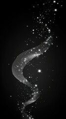 Poster - Ethereal Sparkling Wave of Light Against a Deep Black Background