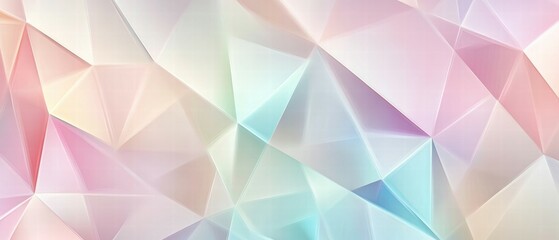 Poster - Abstract Geometric Background in Soft Pastel Colors and Triangular Shapes