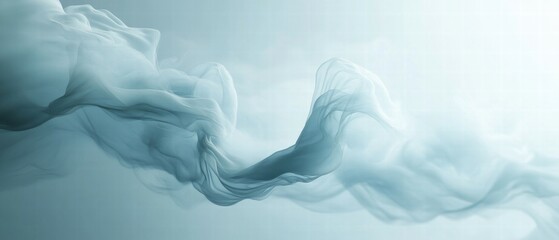 Poster - Ethereal Blue Smoke on a Soft Background with a Fluid Movement Effect