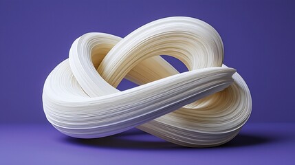 Poster - Abstract white knot on purple background; design concept