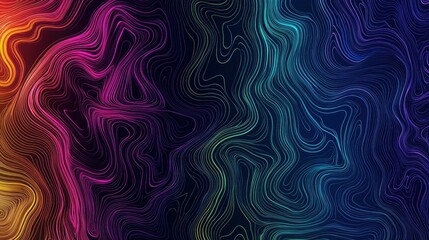 Poster - Vibrant Abstract Colorful Lines in Dark Background with Fluid Motion Design