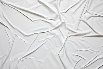 Aufkleber - Soft folds of white crumpled fabric creating a textured surface, adding depth and an artistic effect to design projects