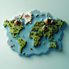 3d world map illustration