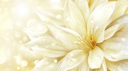 Poster - Elegant Floral Illustration: Close-Up of a White and Gold Flower Design
