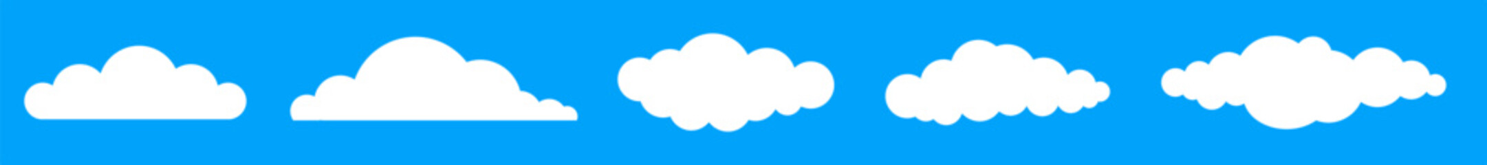 Wall Mural - vector or illustration of white clouds with blue and grey background. 2D cloud vector