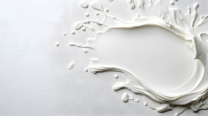 Poster - A close-up of white paint splattered on textured fabric, creating a clean and artistic visual effect.