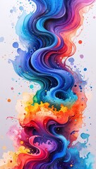 Wall Mural - Abstract Swirls of Color Representing Magic watercolor in Fantasy & Abstract on plain white background