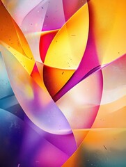 Wall Mural - Colorful abstract geometric shapes and lines on blurred background