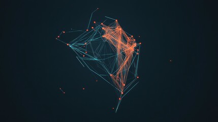 Poster - Complex Network Visualization with Interconnected Nodes and Data Flow