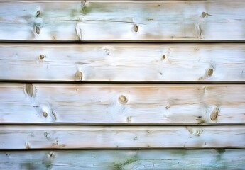 Poster - Wooden planks with a weathered texture, featuring natural knots and a light finish, ideal for backgrounds or rustic decor.