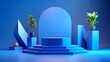 © Artem - Elegant minimalist blue podium in abstract setting