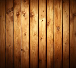 Poster - Wooden planks arranged vertically, showcasing a rich texture and natural grain, ideal for backgrounds or rustic themes.