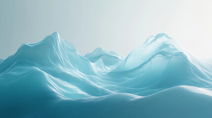 Poster - Calm turquoise waves create a serene ocean landscape with gentle undulations reflecting soft light. Generative AI
