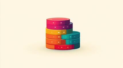 Poster - Colorful Data Stack: A Vibrant Representation of Information and Growth