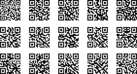 fake qr code scan me vector illustration. collection of qr codes for modern technology.