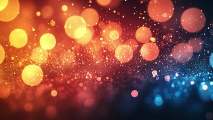 Poster - Abstract Festive Lights: A captivating blend of warm orange and cool blue bokeh lights, creating a vibrant and celebratory atmosphere. Perfect for holiday backgrounds, celebratory events.