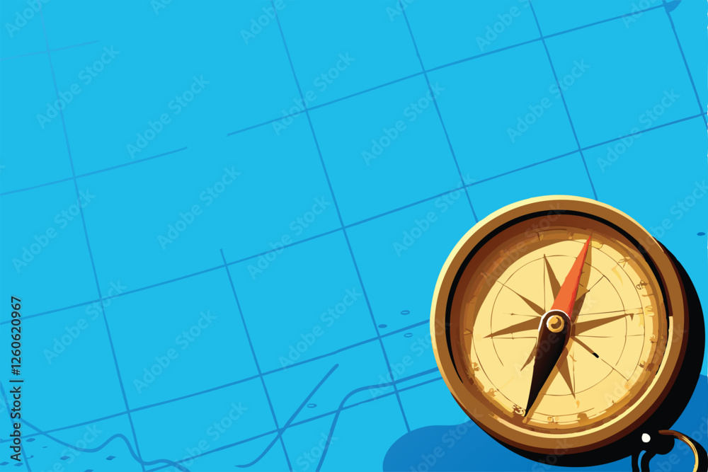 Create a vintage background featuring a detailed maritime chart ...