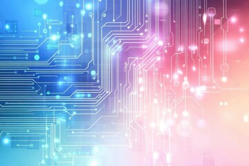 Poster - Innovative technology graphic design background featuring vibrant circuit patterns and colors