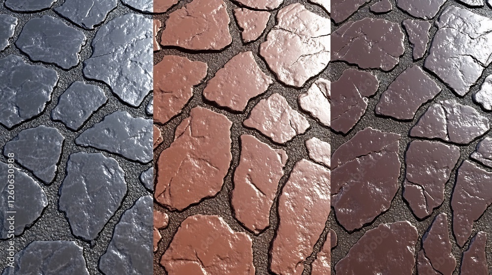 Rustic stone texture samples display diverse color palettes showing ...