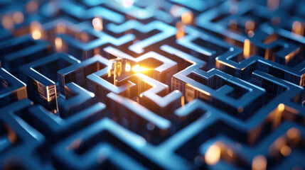 Aufkleber - visual metaphor of maze made of tax forms, symbolizing complexity and confusion. intricate pathways and glowing light evoke sense of challenge and discovery