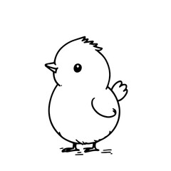 Wall Mural - easter chick vector illustration, black and white sketch