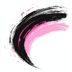 Aufkleber - Black and pink brush strokes on white background, vector logo illustration. Brush strokes have a crescent shape, suitable for design elements such as brand logos or packaging design.