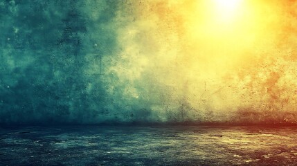 Wall Mural - Moody textured wall background dramatic lighting teal orange hues. AI Generated