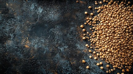 Poster - Dense Textured Background with Realistic Seeds Spread on Dark Surface