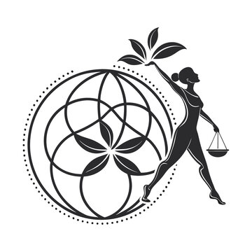 Abstract Lotus Petal Yoga Symbol