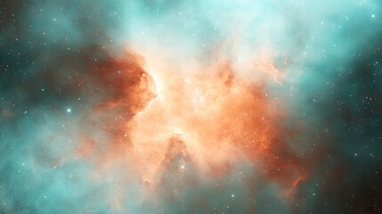 Poster - capture high-resolution image of mesmerizing textures and details in cosmic nebula highlighting contrasting colors