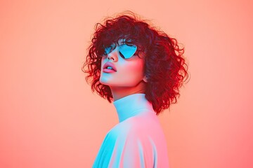 Poster - capture vibrant rave aesthetic portrait against solid smooth background
